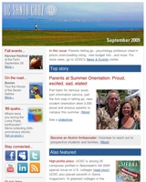 September 2009 Newsletter screenshot