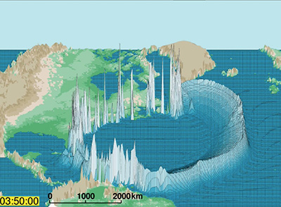 asteroid tsunami simulation