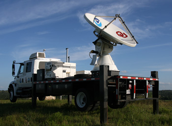 Mobile weather radar truck