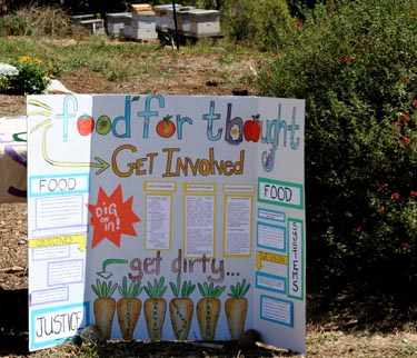Student gardening project sign