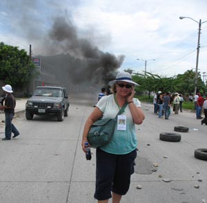 UC Santa Cruz history professor Dana Frank reporting on protests in Honduras