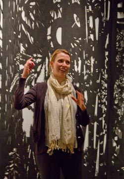 UCSC alum Katerina Lanfranco at the opening reception of her exhibition