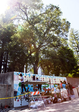 Students painting a mural at UCSC