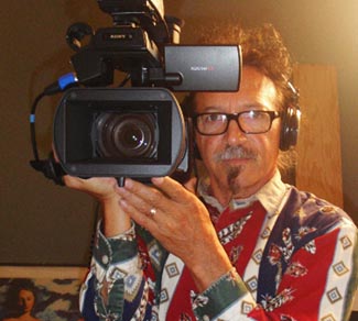 UCSC film professor Gustavo Vazquez behind the camera