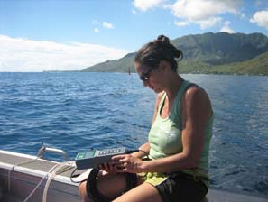 Adina Paytan on a research boat