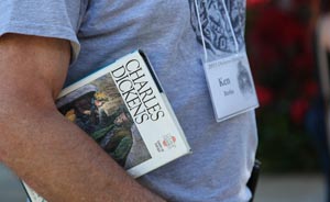 UCSC student with Dickens book