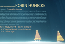 Poster for Robin Hunicke talk at UCSC