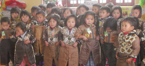 H'mong pupils who received winter pants and coats with a micro-grant from Friends Foundati