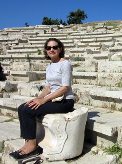 UC Santa Cruz Professor of Classics and Literature Karen Bassi at the Theater of Dionysus 