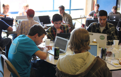 student teams at hackathon