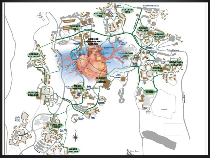 Campus map with heart (literally)