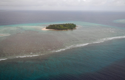 aerial view of Pacific island