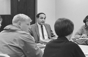 John Dizikes, professor of history, with students, 1966