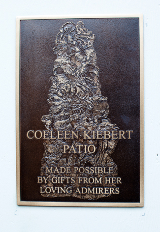 Plaque honoring Coeleen Kiebert at UC Santa Cruz's Cowell College