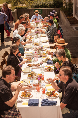 Revelers enjoyed a farm-style lunch with their UC Santa Cruz family. (Photos by Steve Kurt