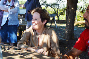 Alice Waters at the farm