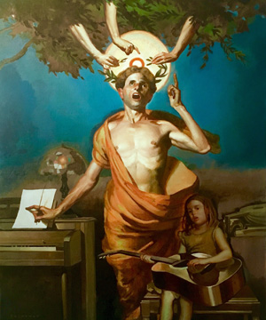 One of Buchanan's works-in-progress he’s titled, “Apollo Crowned Glorious While Instructin