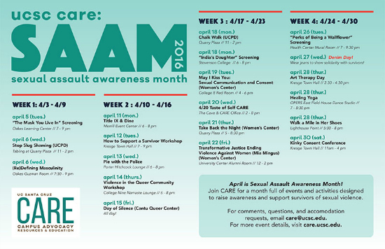 sexual assault awareness month calendar