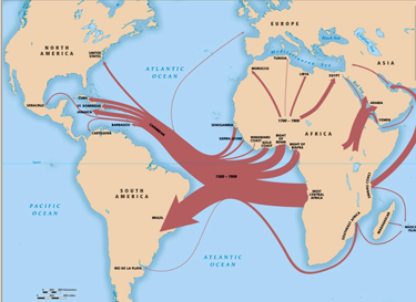 Overview of the slave trade out of Africa, 1500-1900 (map courtesy of Voyages: The Trans-A