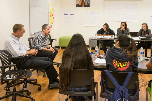 janet napolitano with students