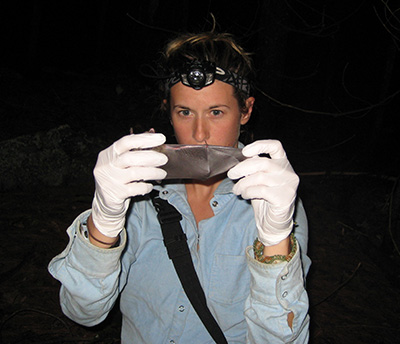 Kate Langwig holding a bat