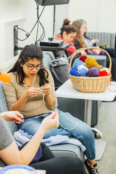 Groups of crochet enthusiasts—both students and Santa Cruz community members—have been mee