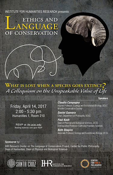 ucsc ethics and language of conservation event poster