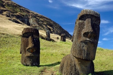 Photo of Moai sculptures on Easter Island.
