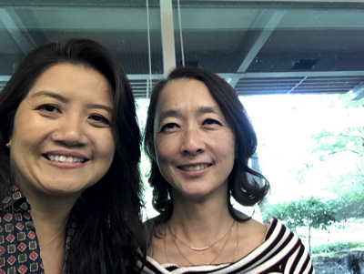 resident Thuy Thi Nguyen with Foothill College, left, and UC Regent Lark Park.