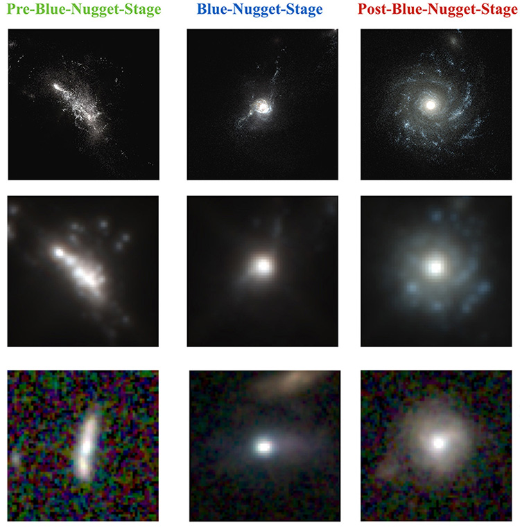 images of simulated and real galaxies