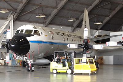 hurricane hunter aircraft in hangar