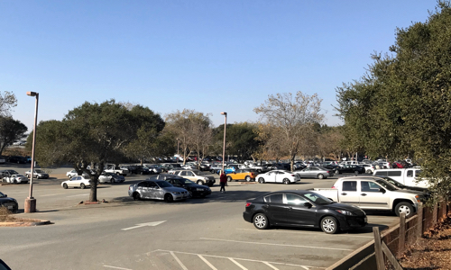 Cars parked in the East Remote lot