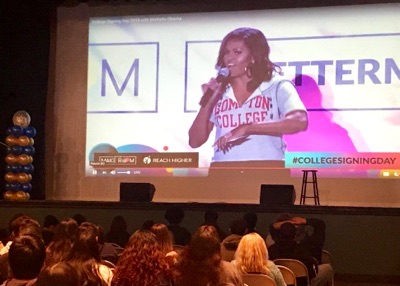 Photo of Michelle Obama's live stream from UCLA