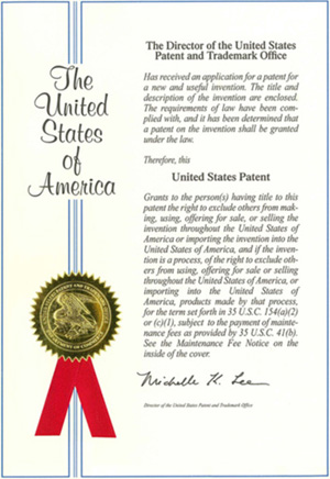 patent award document