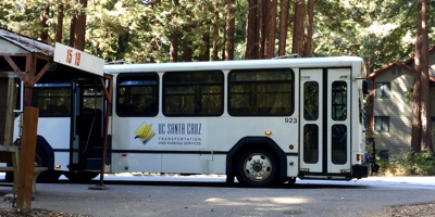 A campus shuttle bus
