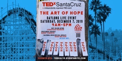 Photo of poster promoting TEDx Santa Cruz