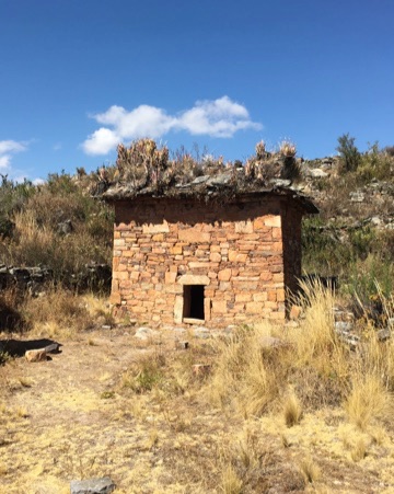 Photo of an ancient burial tower in the Andes