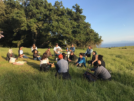ucsc students on campus bluff