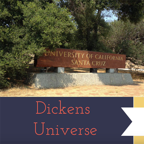 dickens universe/ucsc entrance sign