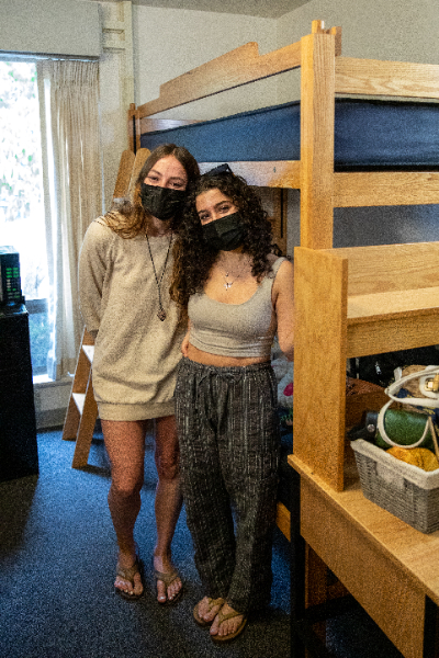 Friends Shireen Sabouri (left) and Maria Movsesyan, both of San Jose, moved into Parkman H