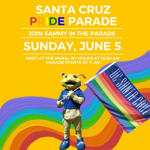 Poster for pride parade with Sammy the Slug