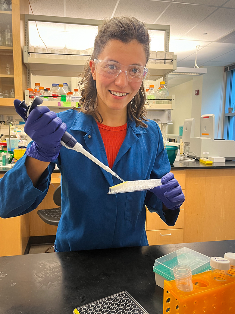 Priya Crosby in the lab