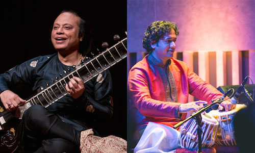 Renowned Sitarist Nishat Khan playing on campus