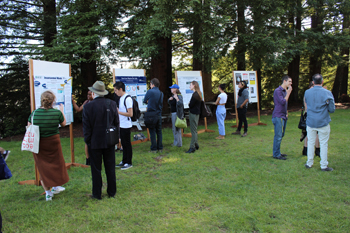 Students gave poster presentations of their research on the lawn of the Cowell Provost Hou