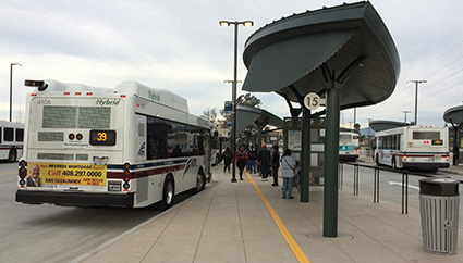 buses at transit hub