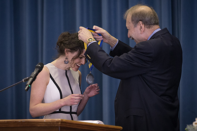 Chancellor Blumenthal honors Nicole Baran