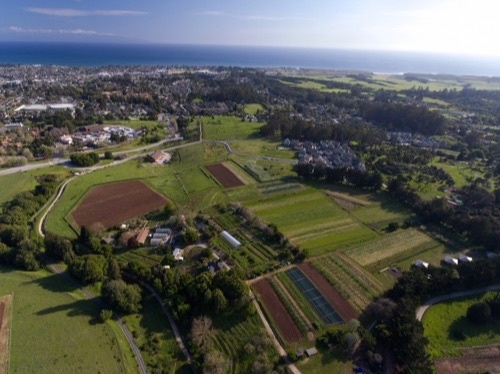 Aerial photo of the UC Santa Cruz Farm