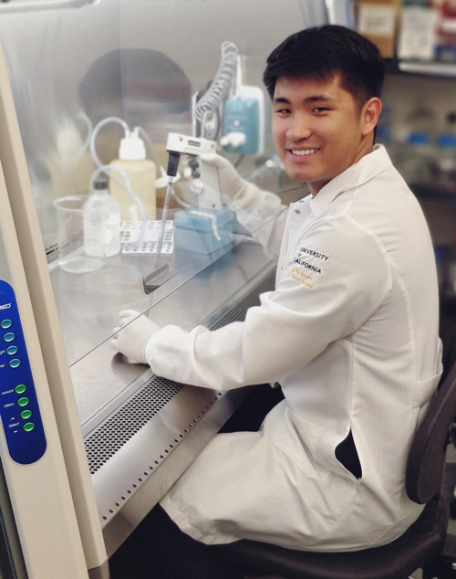 Josh Gu working in a laboratory