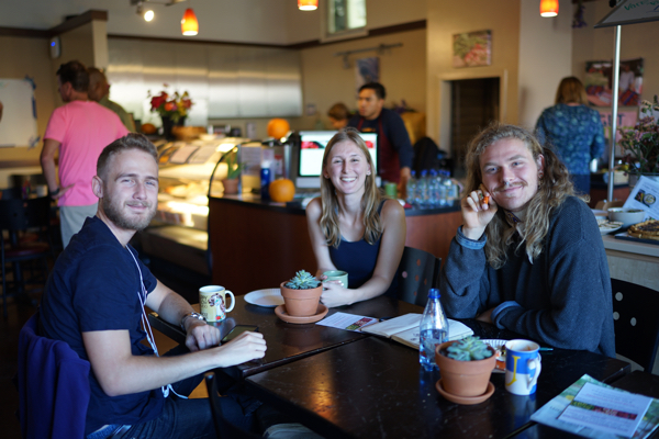 Students at the Cowell Coffee Shop for the Peoples