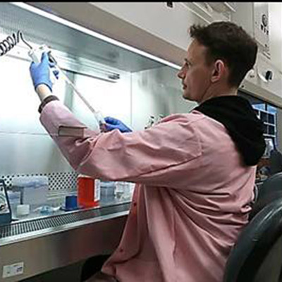 Patrick Bailey shown working in the lab 